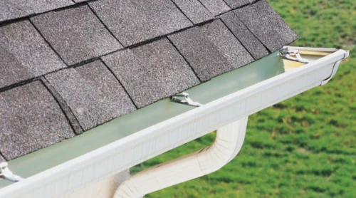 details of a gutter installed